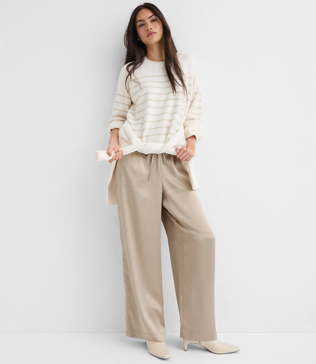 Petite Sawyer Pull On Pants in Satin