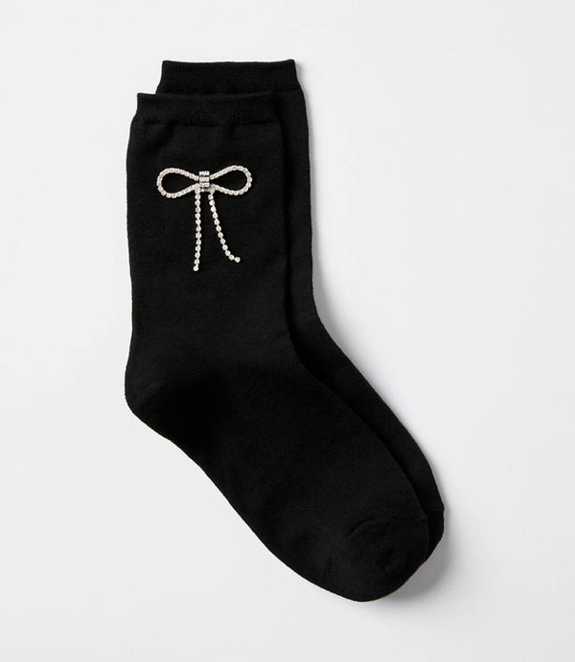 Crystal Bow Crew Socks