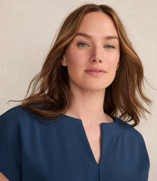 Haven Well Within Organic Cotton Interlock Split Neck Top