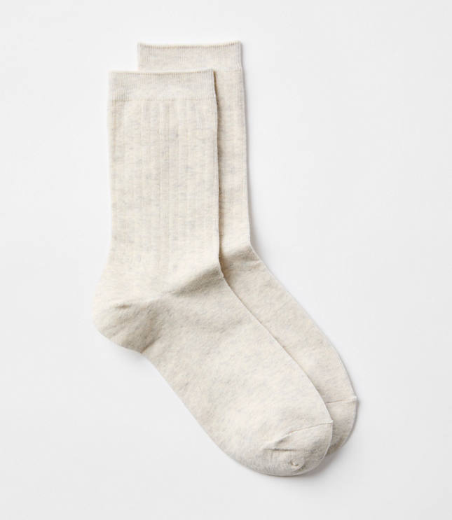 Heathered Ribbed Crew Socks