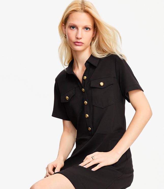 Petite Ponte Mini Pocket Dress