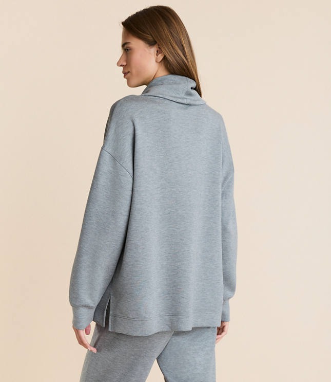 Petite Lou & Grey Heathered Scubasoft Cowl Neck Tunic Top