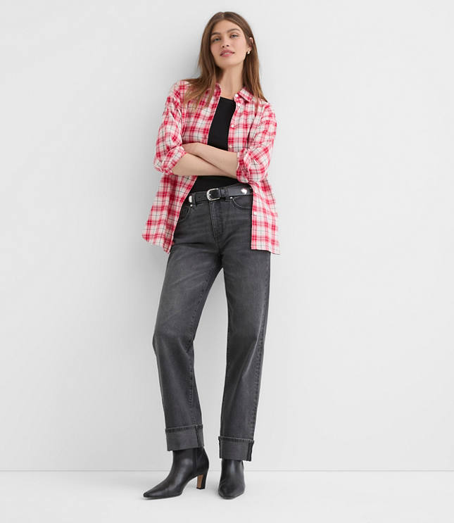 Plaid Flannel Everyday Oversized Tunic Shirt