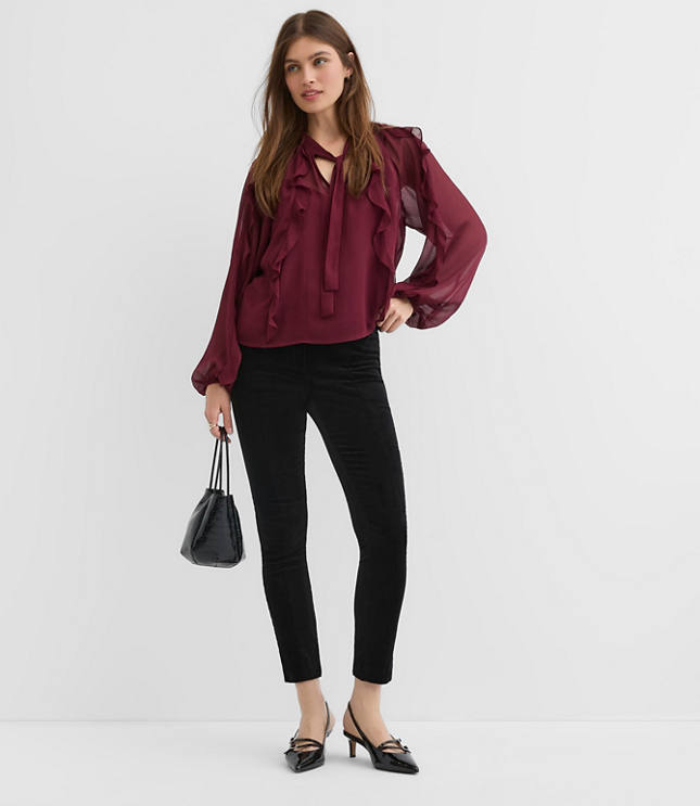 Petite Kendall Skinny Pants in Stretch Velvet