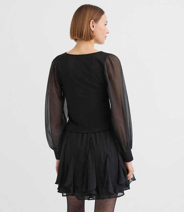 Petite Organza Ponte Top