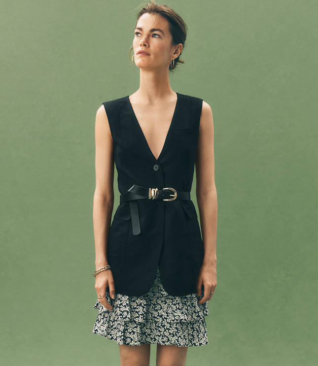 Floral Shirred Ruffle Mini Skirt