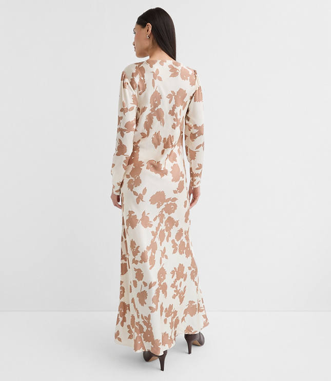 Floral V-Neck Bias Maxi Dress
