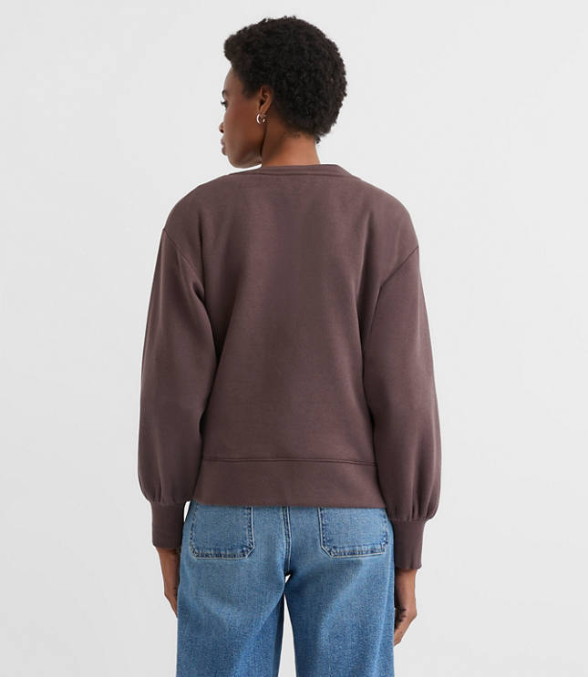 Petite Let It Snow Terry Puff Sleeve Sweatshirt