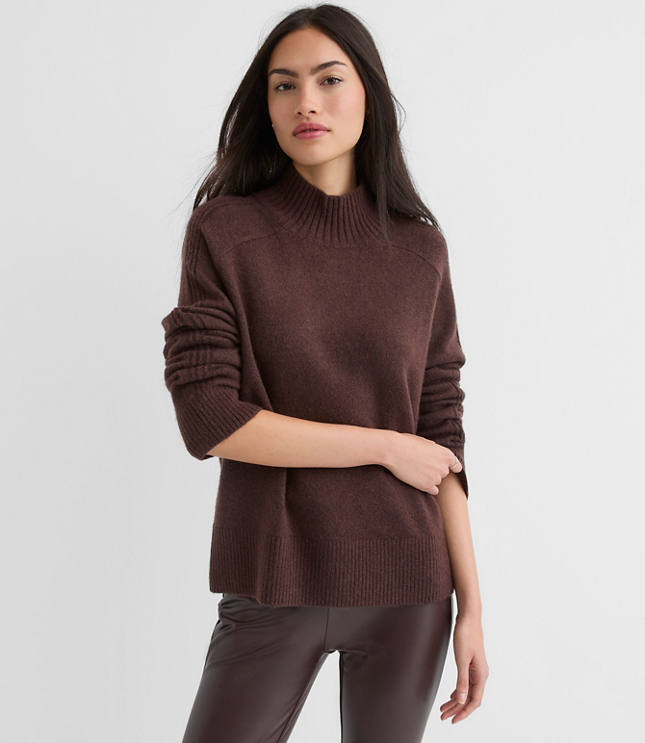 Petite Modern Mock Neck Sweater
