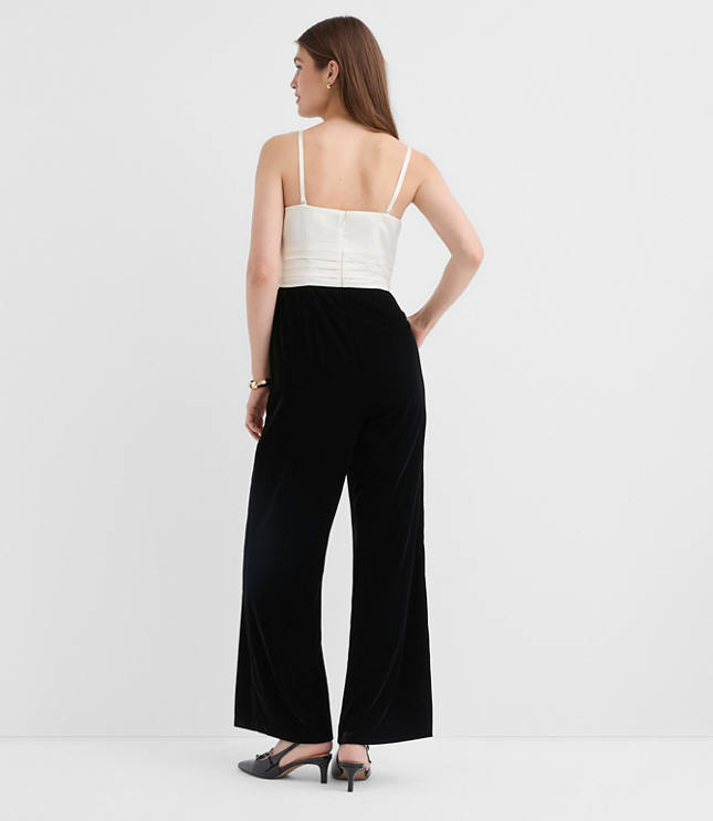 Satin Velvet Strapless Jumpsuit