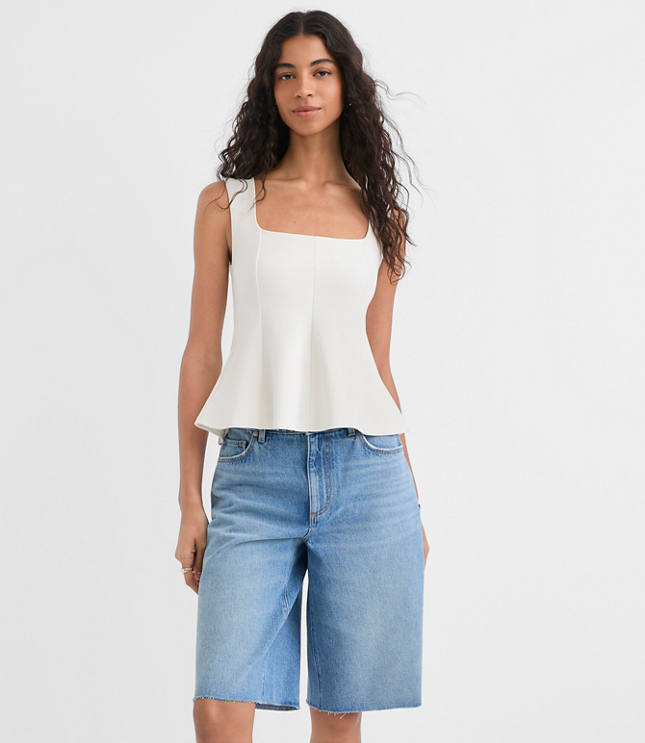 Ponte Peplum Tank Top