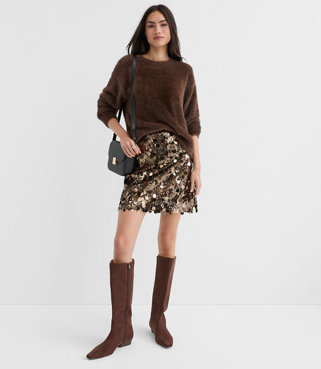 Petite Sequin Mini Skirt