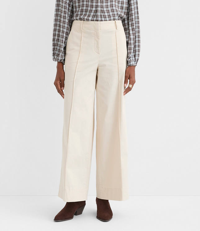 Petite Pintucked Wide Leg Pants