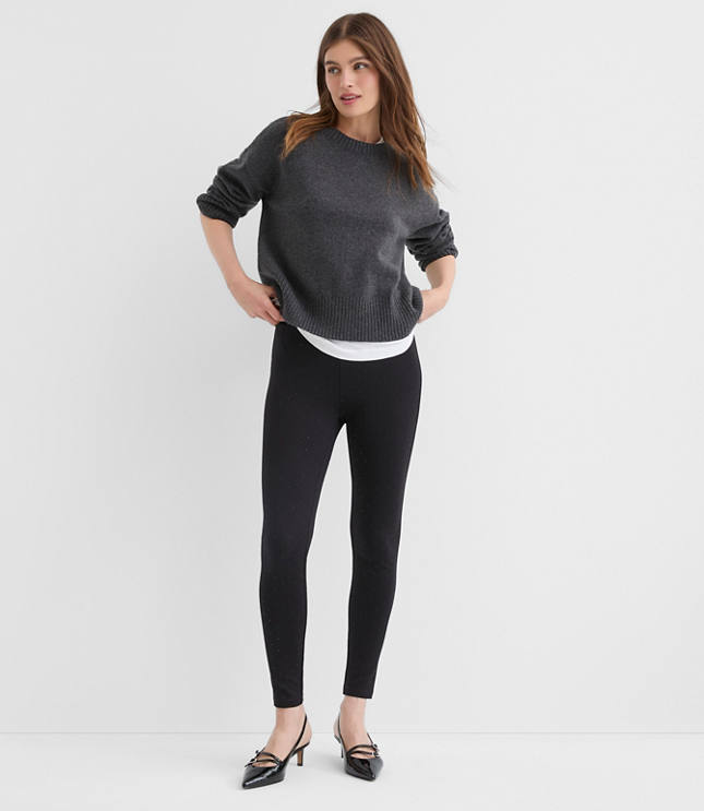 Petite Crystal Leggings in Ponte