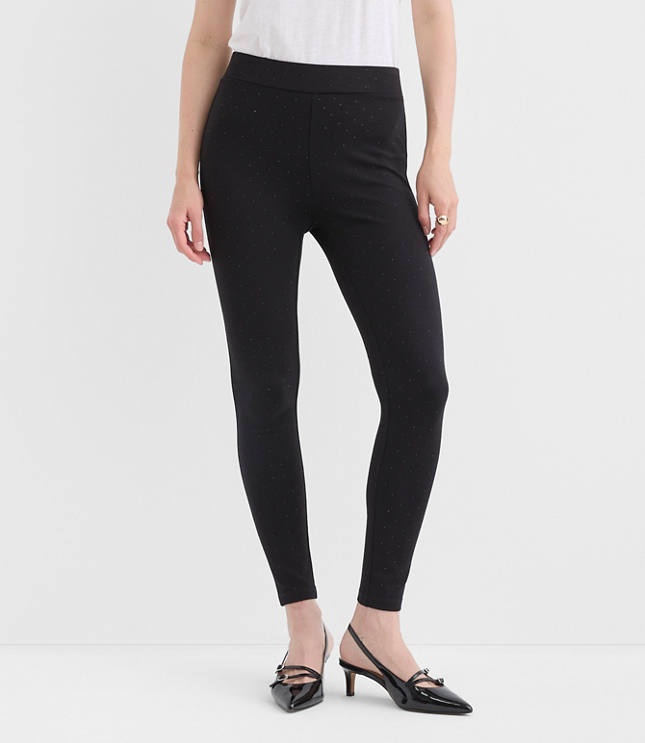 Petite Crystal Leggings in Ponte