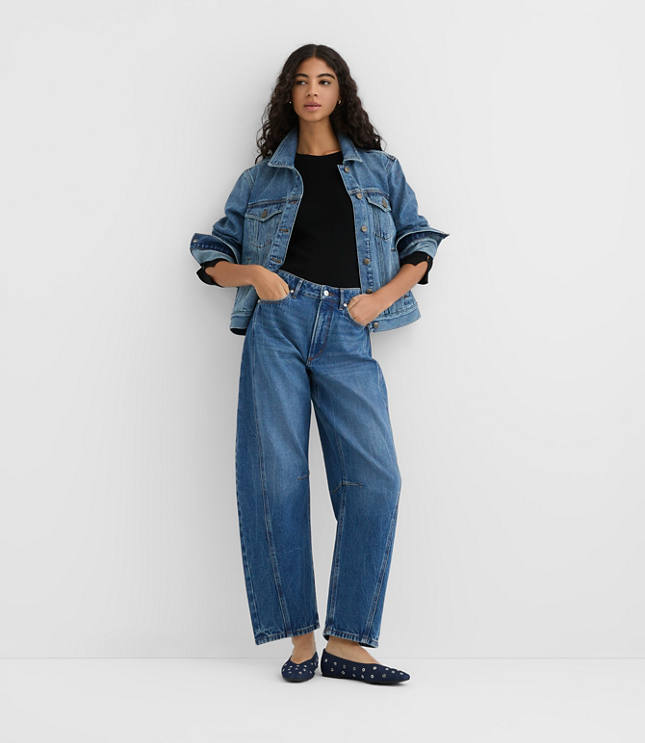 Rivete Denim Trucker Jacket in Vintage Mid Wash