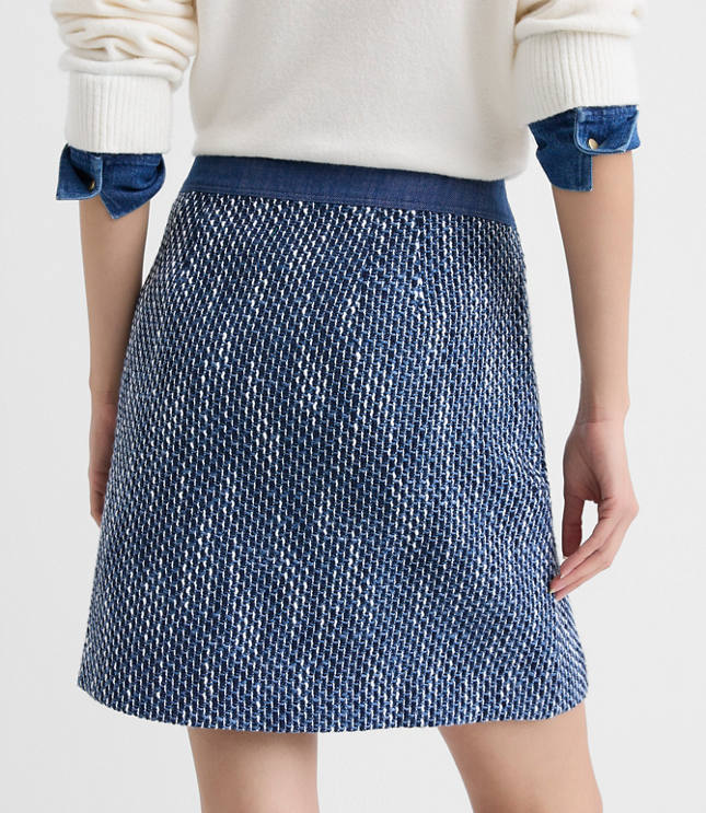 Denim Tweed Mini Skirt