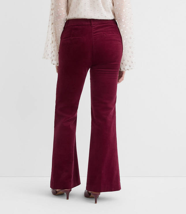 Petite Curvy Slim Flare Pants in Stretch Velvet