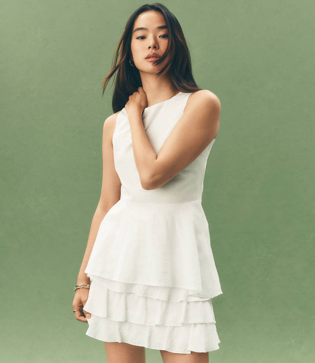 Shirred Ruffle Mini Skirt