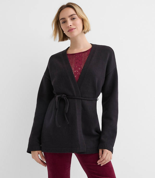 Petite Belted Cardigan