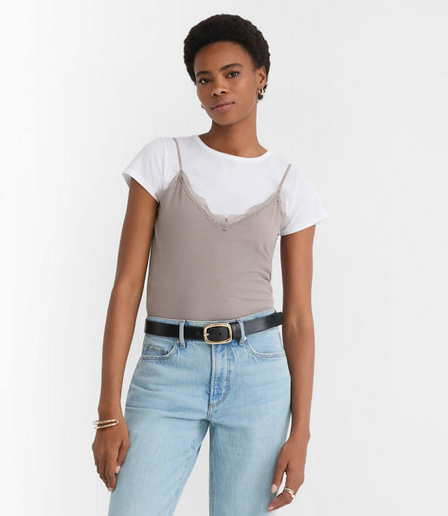 Lace Perfect Ribbed Cami Tee