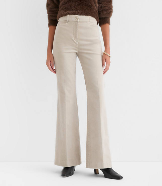 Petite Slim Flare Pants in Stretch Velvet