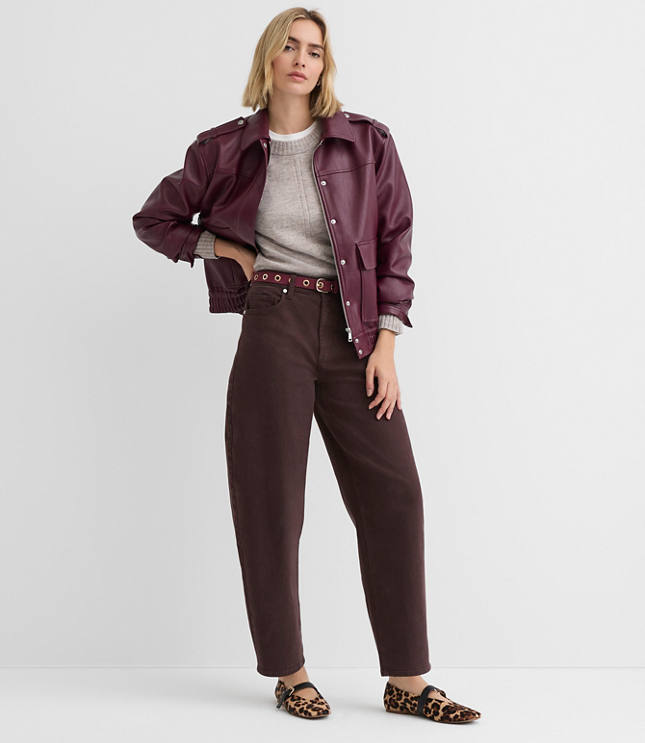 High Rise Barrel Jeans in Iced Espresso