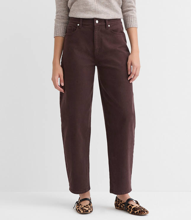 High Rise Barrel Jeans in Iced Espresso