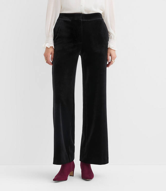 Petite Curvy Clean Wide Leg Pants in Velvet