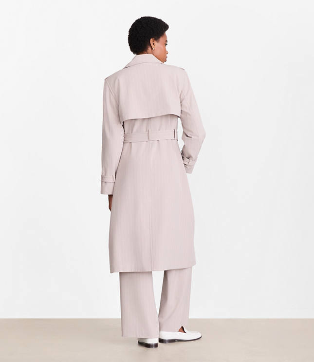 LOFT Versa Seasonless Stretch Trench Coat in Stripe
