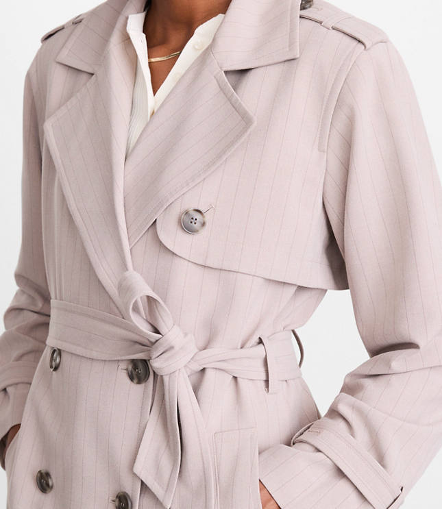 LOFT Versa Seasonless Stretch Trench Coat in Stripe
