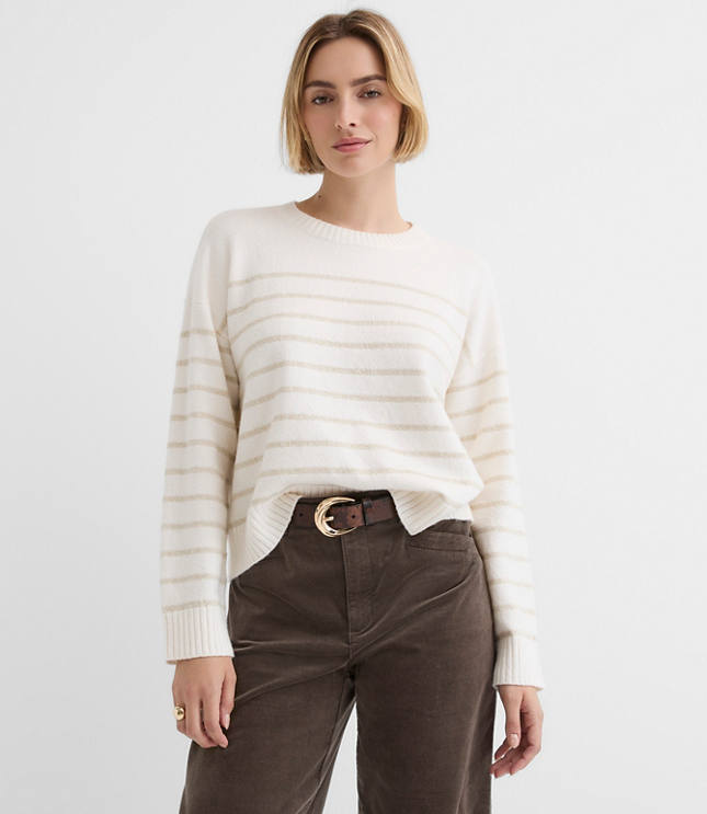 Shimmer Stripe Relaxed Everyday Sweater