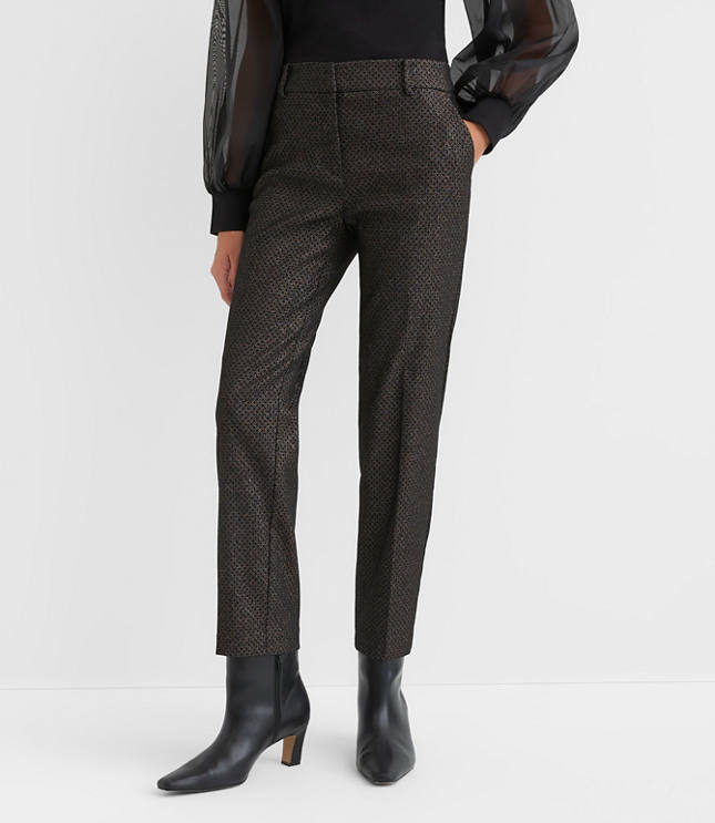 Petite Riviera Slim Pants in Shimmer Geo Jacquard