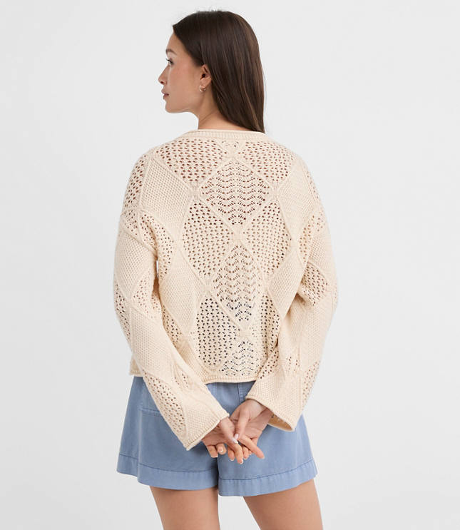 Patchwork Pointelle Sweater