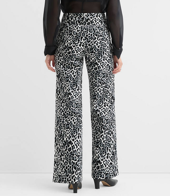 Palmer Wide Leg Pants Leopard Print Velvet