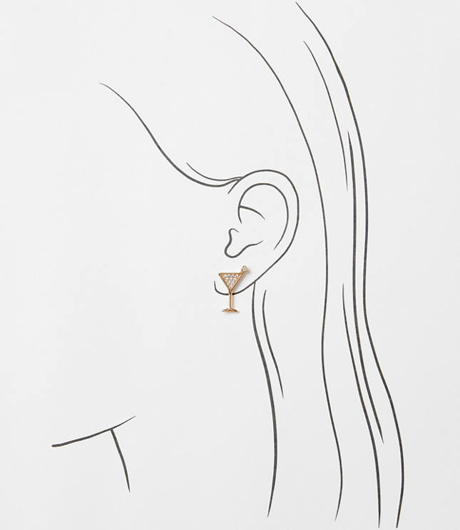 Pave Martini Stud Earrings