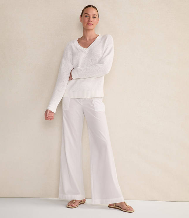 Haven Well Within Organic Cotton Flat Tape V-Neck Sweater