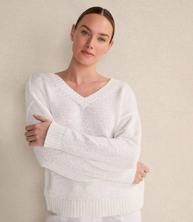 Haven Well Within Organic Cotton Flat Tape V-Neck Sweater