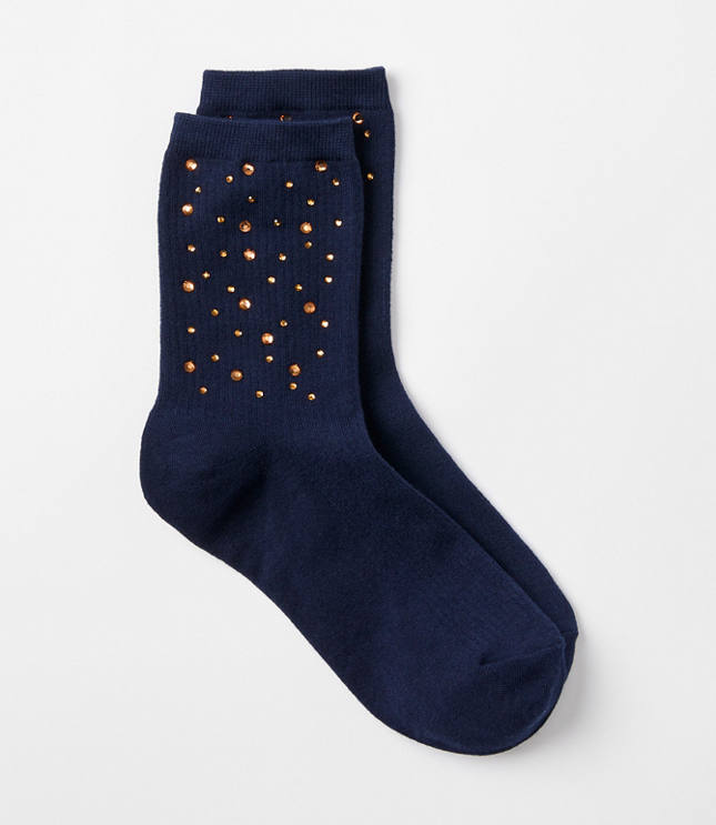 Sparkle Embellished Crew Socks
