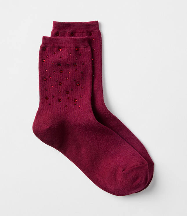 Sparkle Embellished Crew Socks