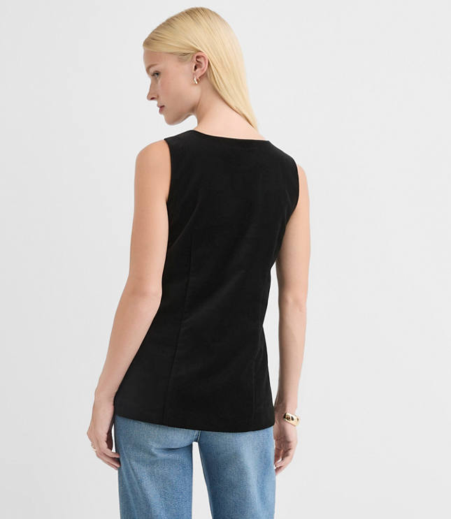 Velvet High Neck Vest