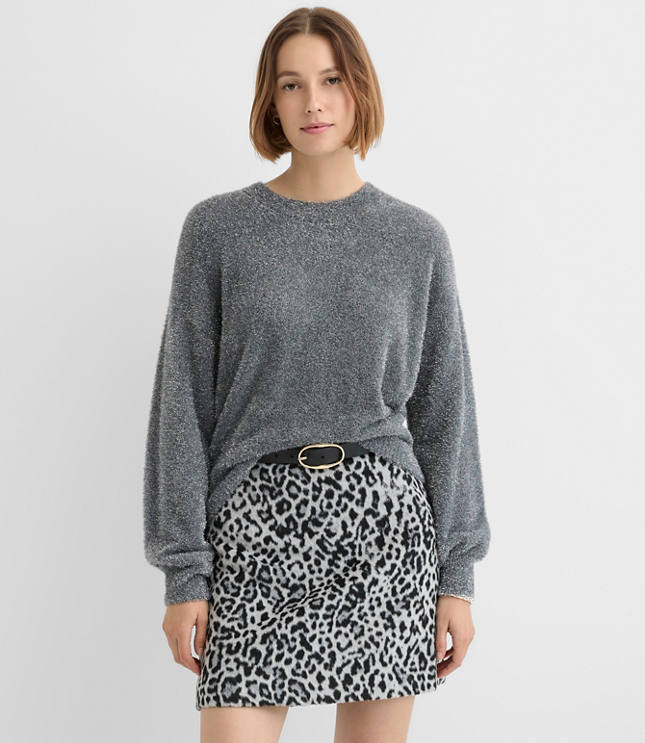 Petite Tinsel Fuzzy Sweater