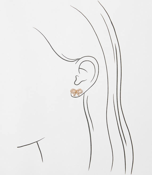 Pave Bow Stud Earrings