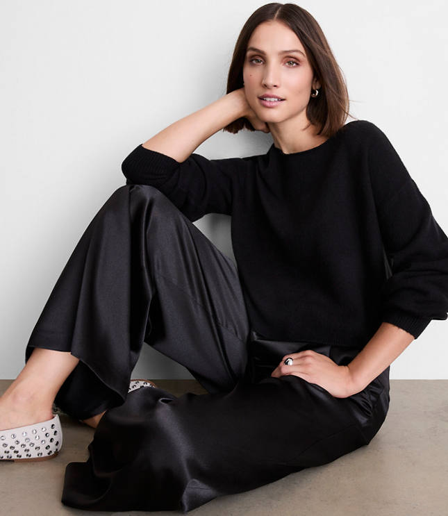 LOFT Versa Cropped Boatneck Sweater