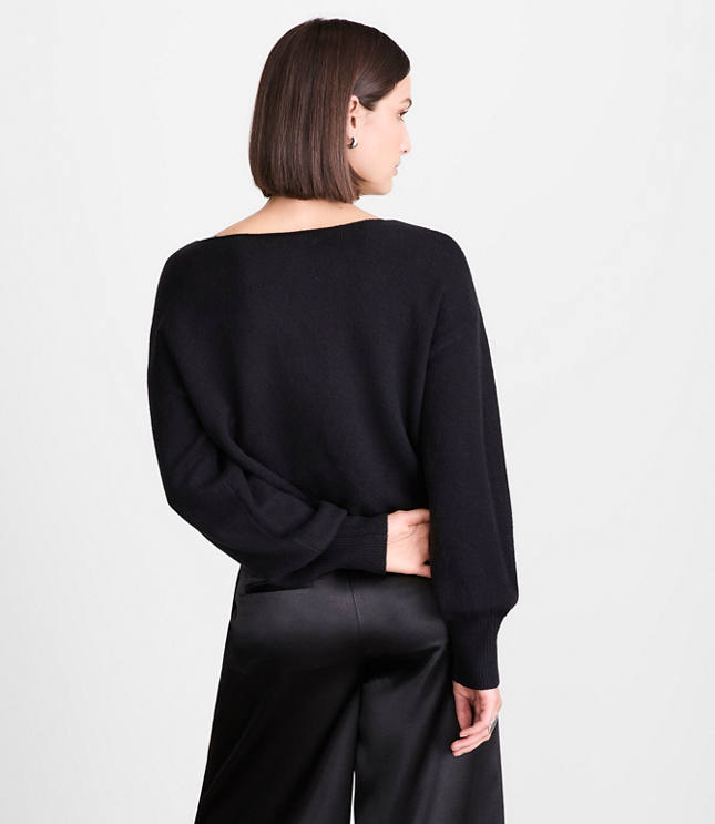 LOFT Versa Cropped Boatneck Sweater