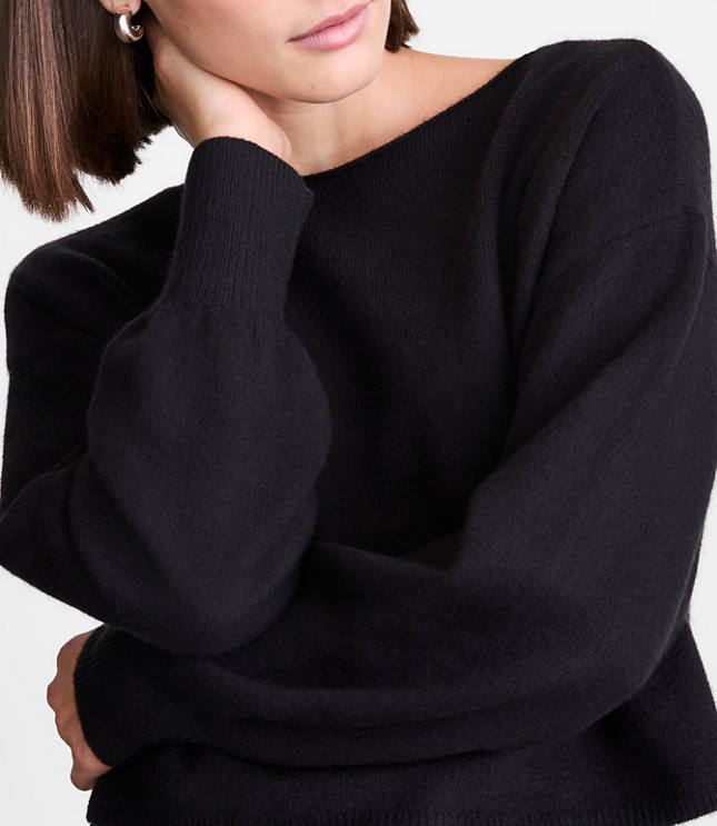 LOFT Versa Cropped Boatneck Sweater