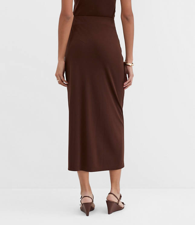 Metallic Ring Wrap Midi Skirt