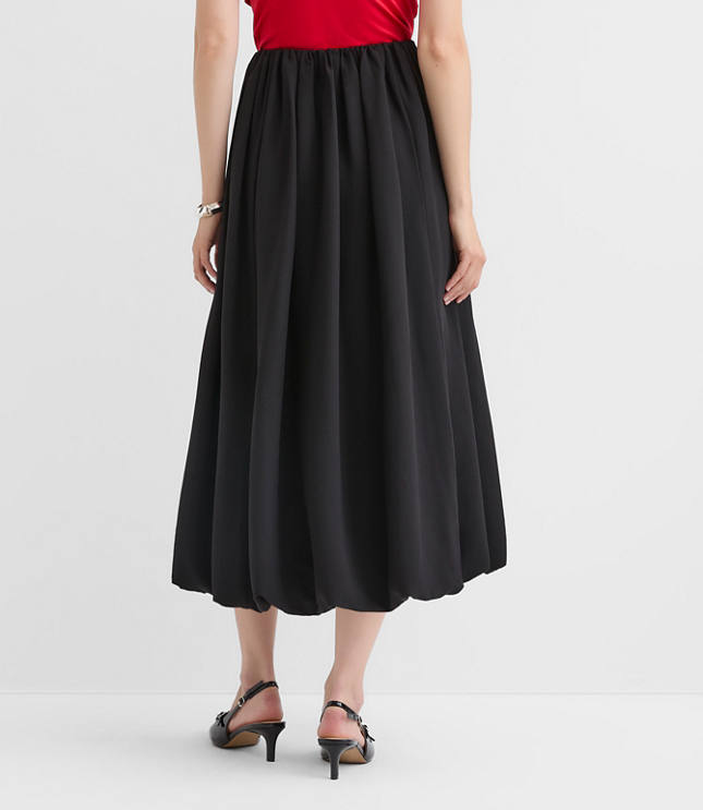 Petite Crepe Bubble Midi Skirt