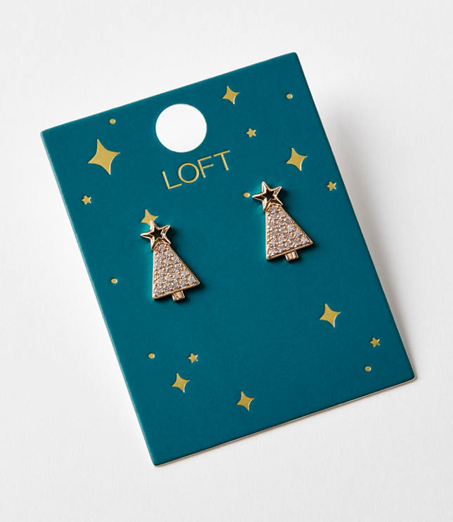 Pave Tree Stud Earrings