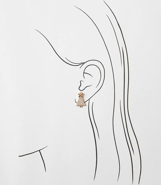 Pave Tree Stud Earrings